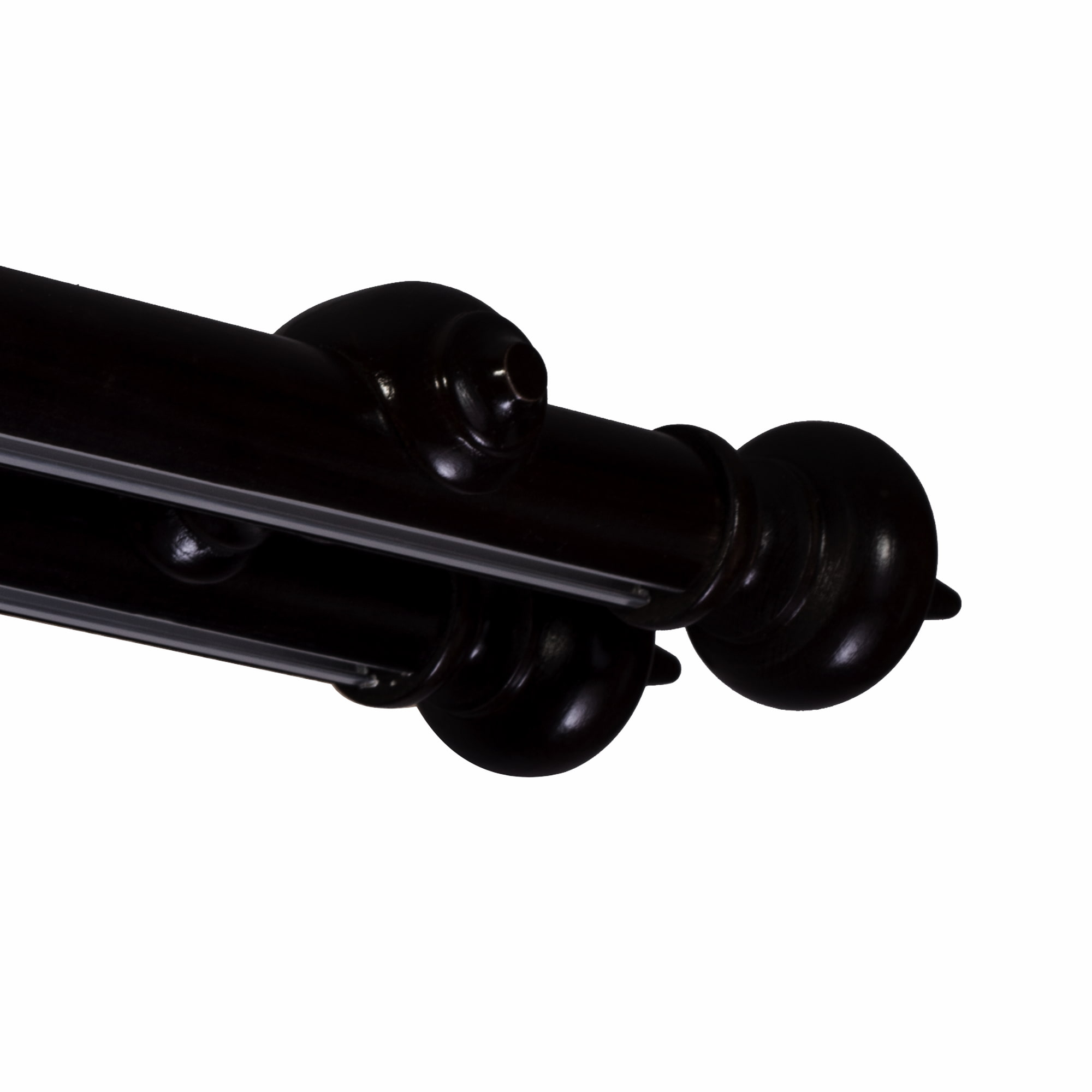Galerie lemn perdea  Globo Double 35mm cu aluminiu Negru